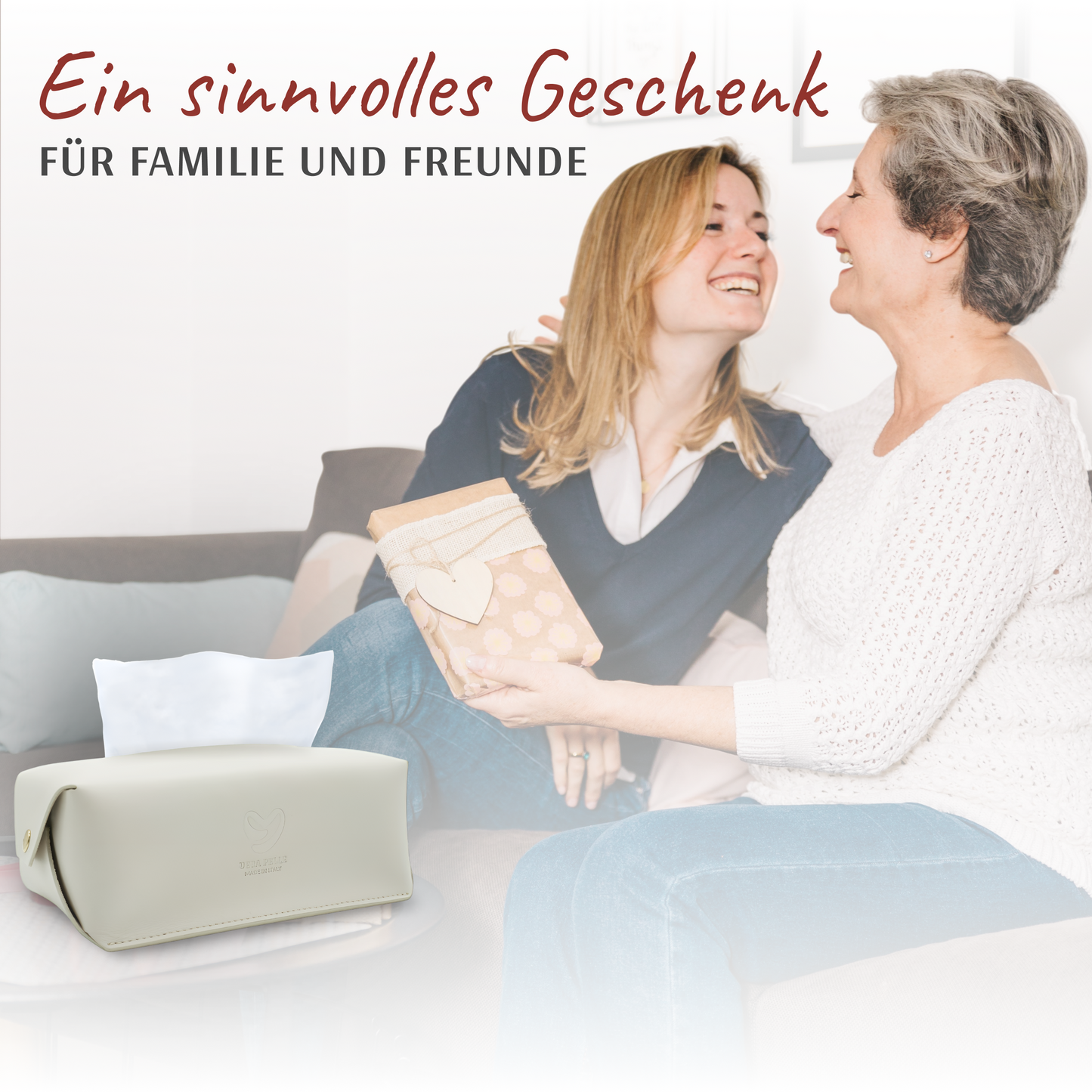 GIMARO™️Luxus für deine Taschentücher - Box aus italienischem Leder